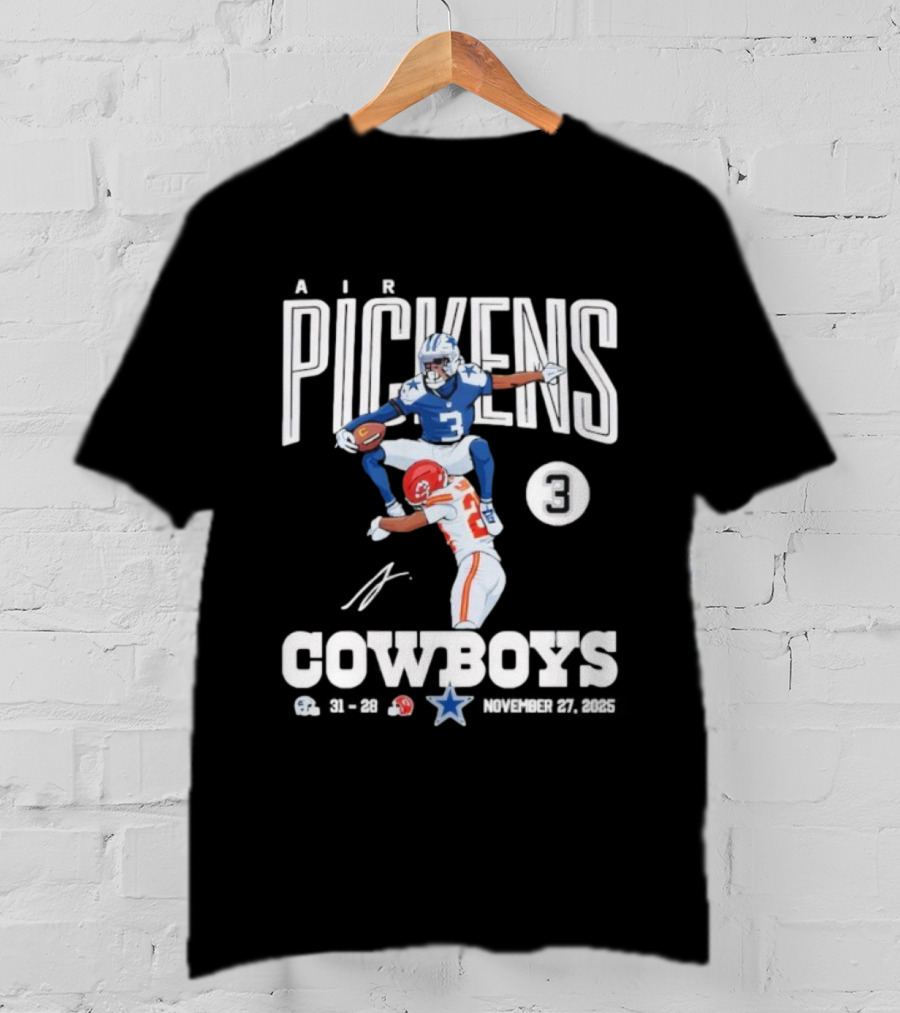 Pickens Cowboys KC Chiefs Catch November 27th 2025 Signature T-Shirt