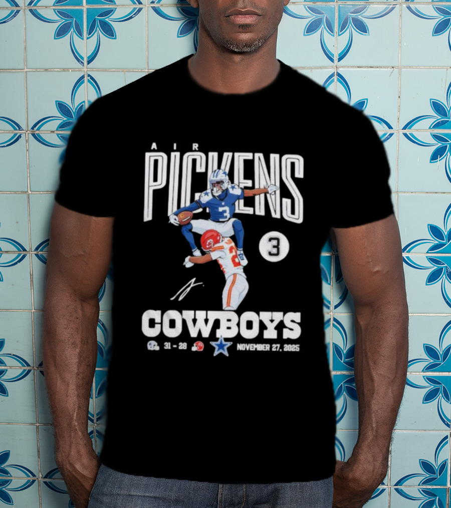 Pickens Cowboys KC Chiefs Catch November 27th 2025 Signature T-Shirt