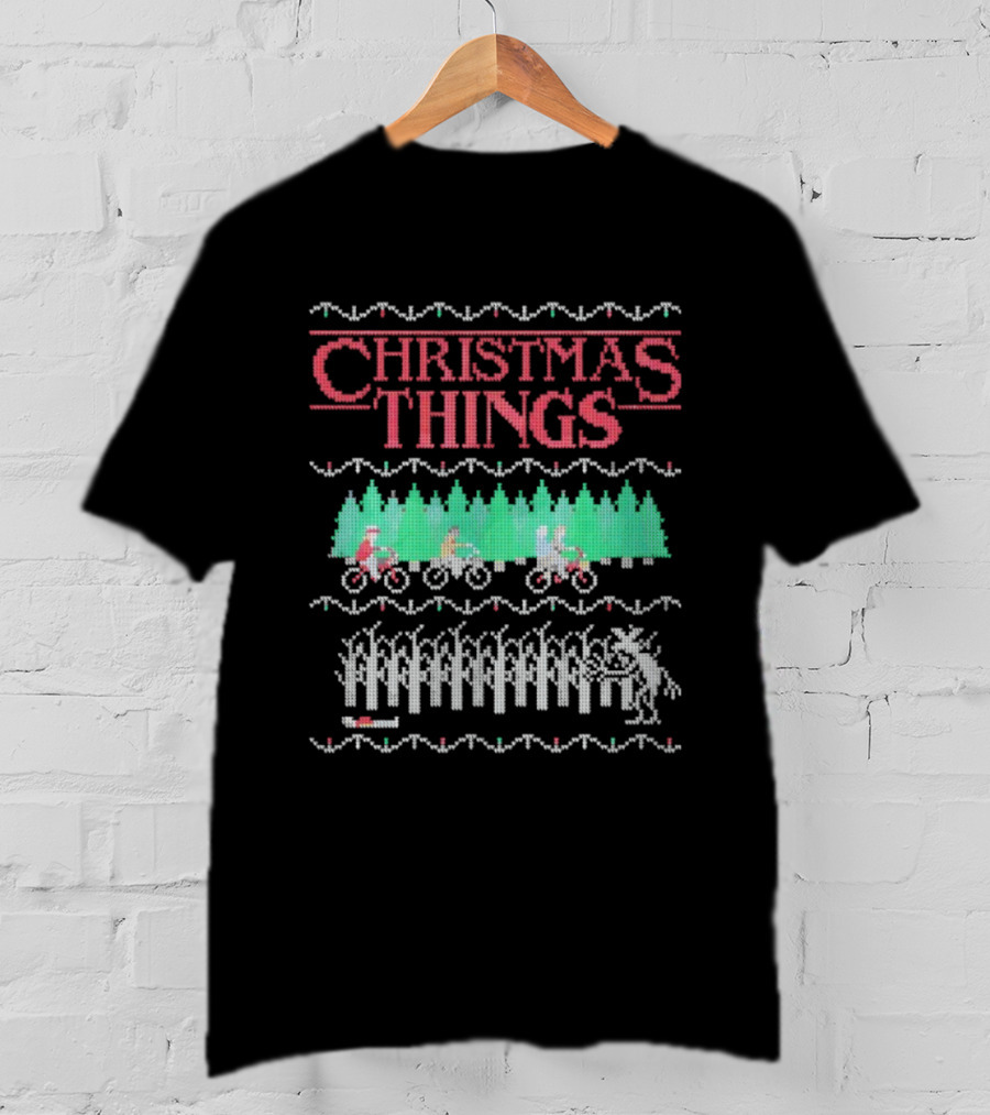 Christmas Things Ugly Ornament Sweater Stranger Things Style T-Shirt