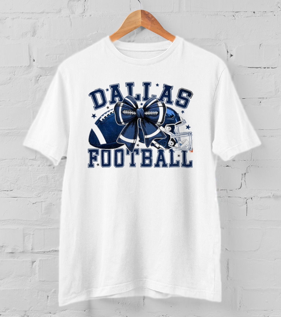 Dallas Coquette Bow Touchdown Football Game Day T-Shirt