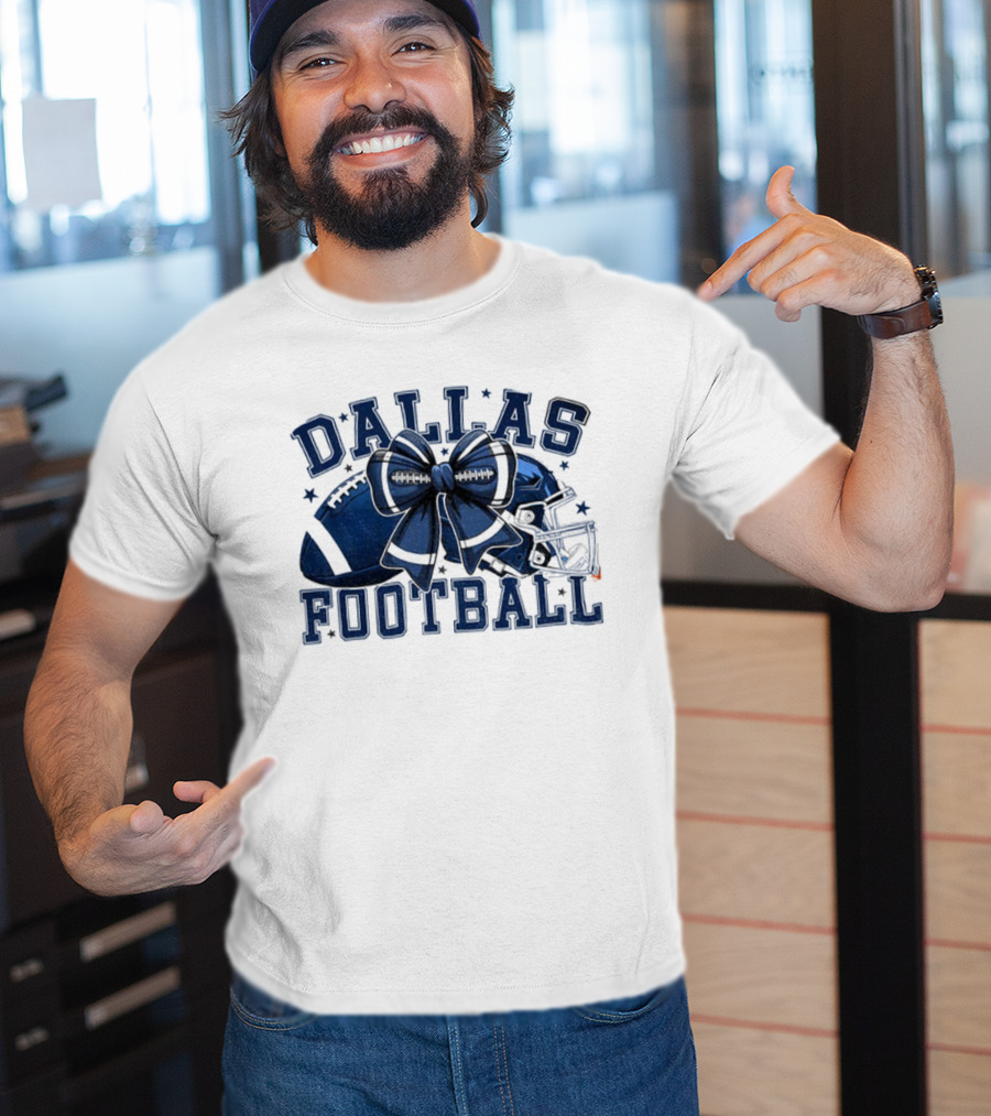Dallas Coquette Bow Touchdown Football Game Day T-Shirt