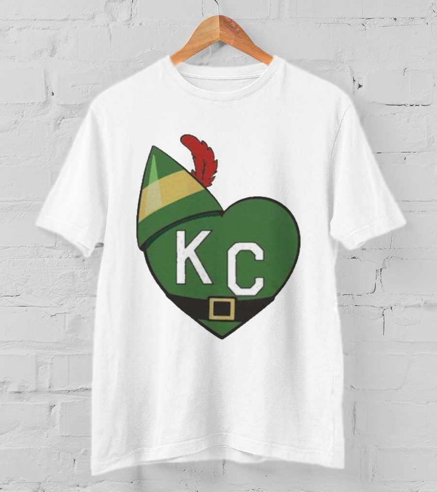 Cheerful KC Elf Heart Christmas Hat T-Shirt