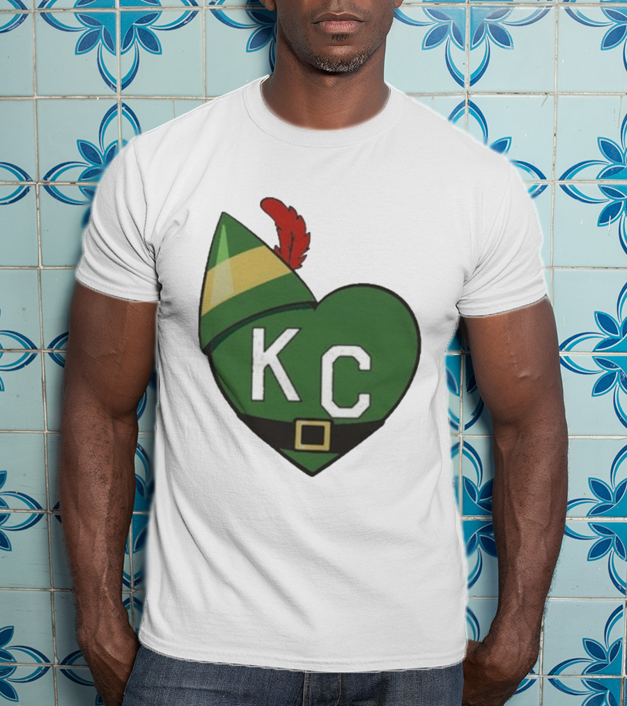 Cheerful KC Elf Heart Christmas Hat T-Shirt