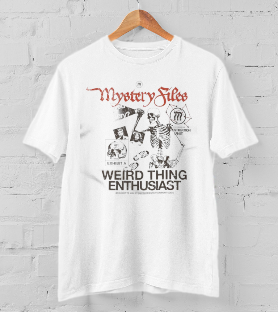 Mystery Files Weird Thing Enthusiast Skeleton Vintage Retro Vibe T-Shirt