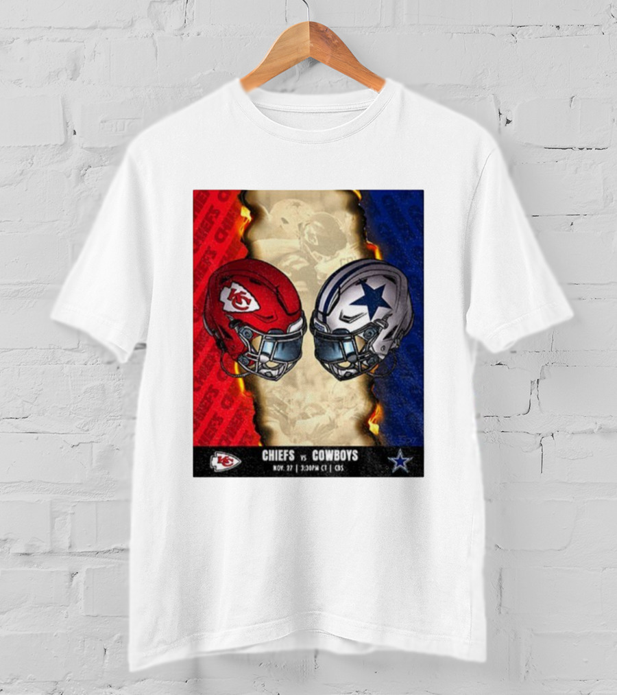 Chiefs Vs Cowboys November 27 3:30PM CT CBS Kansas City Dallas NFL Matchup T-Shirt