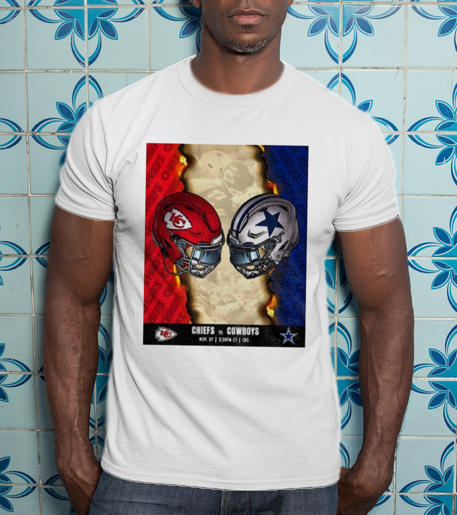 Chiefs Vs Cowboys November 27 3:30PM CT CBS Kansas City Dallas NFL Matchup T-Shirt