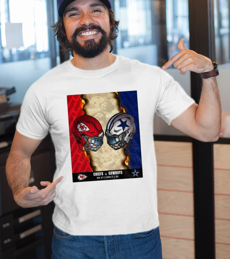 Chiefs Vs Cowboys November 27 3:30PM CT CBS Kansas City Dallas NFL Matchup T-Shirt