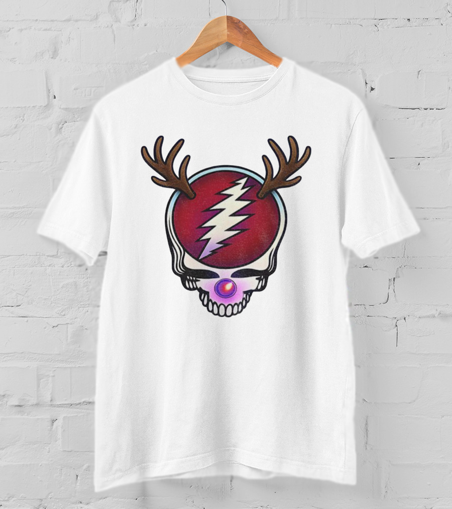Grateful Dead Reindeer Steal Your Face Skull Merry Christmas 2025 T-Shirt