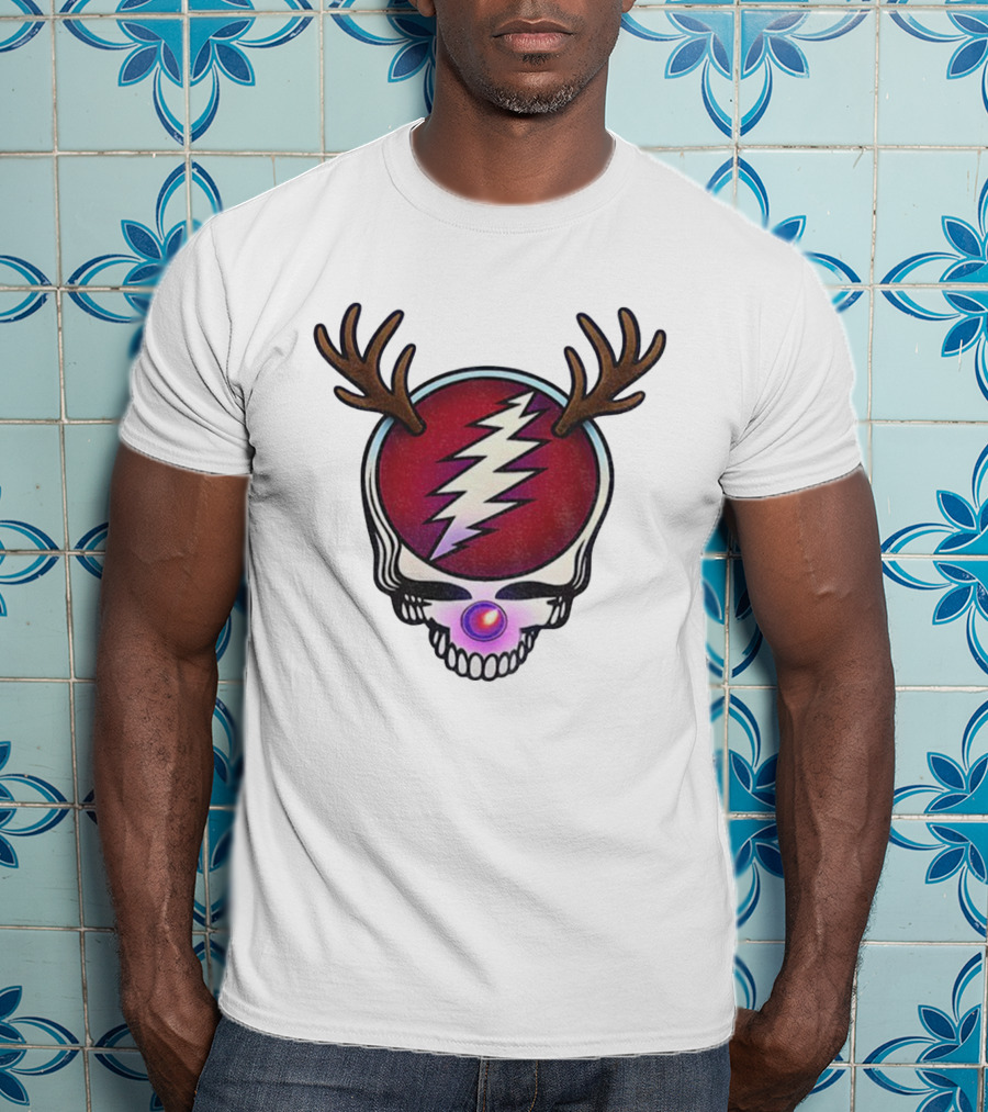 Grateful Dead Reindeer Steal Your Face Skull Merry Christmas 2025 T-Shirt