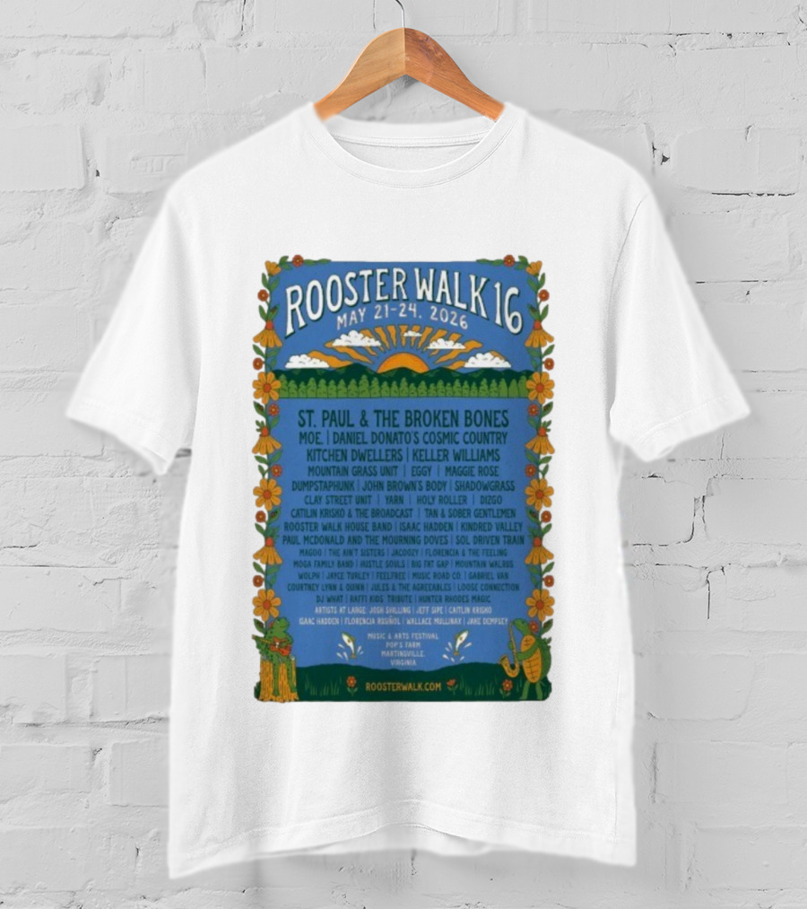 Rooster Walk 16 St. Paul & The Broken Bones Moe Kitchen Dwellers May 21-24 2026 Martinsville VA T-Shirt