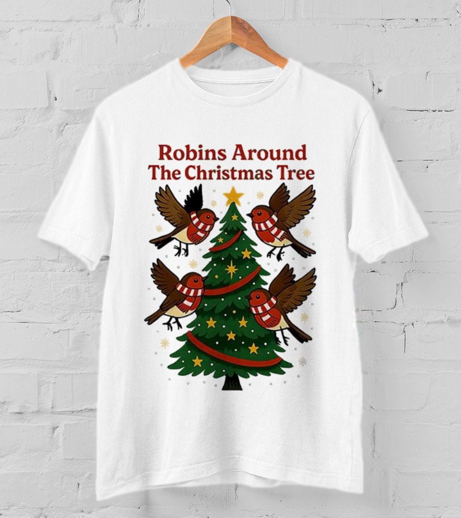 Robins Around The Christmas Tree Cheltenham Town T-Shirt