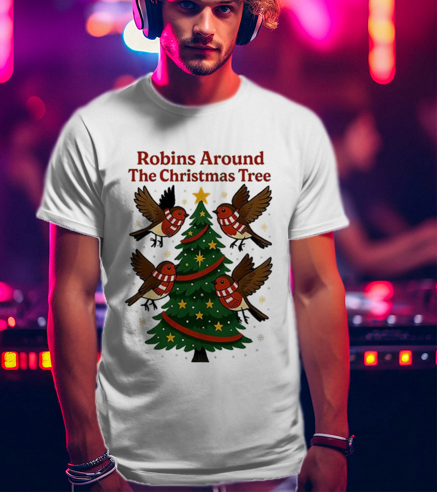 Robins Around The Christmas Tree Cheltenham Town T-Shirt