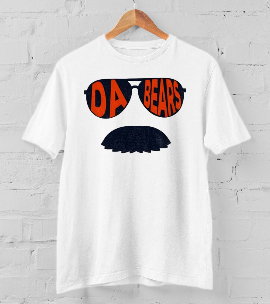 Sunglasses Mustache Da Bears Chicago Bears NFL Football Game Day T-Shirt