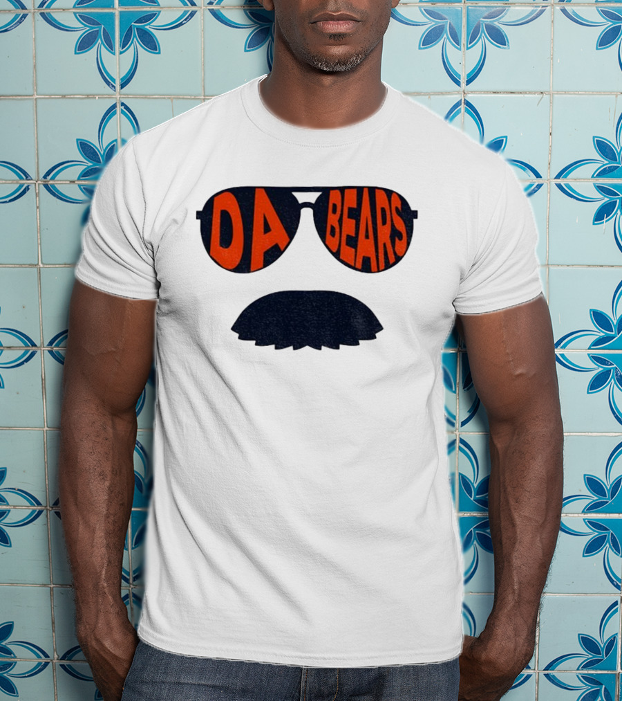 Sunglasses Mustache Da Bears Chicago Bears NFL Football Game Day T-Shirt