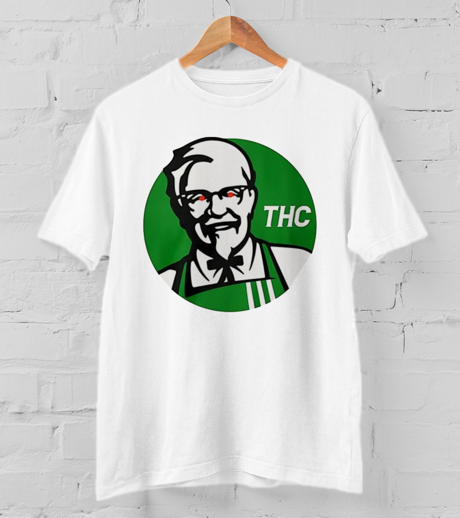 THC Colonel Sanders Green Apron Red Eyes T-Shirt
