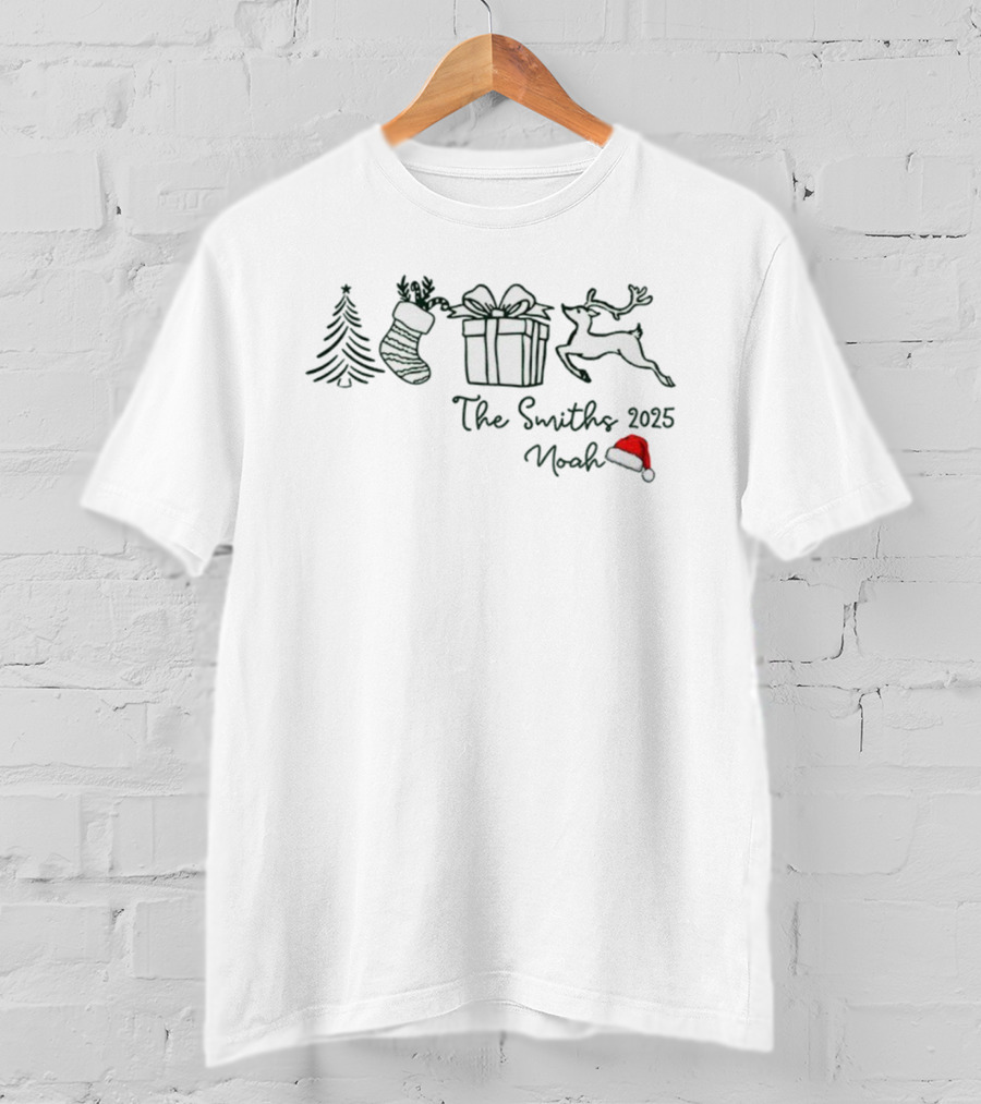 The Smiths 2025 Noah Christmas Tree Stocking Gift Reindeer Santa Hat T-Shirt