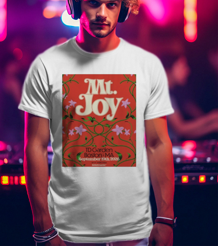 MT. Joy September 19 2026 TD Garden Boston MA Floral Art Sandro Rybak Ticketmaster T-Shirt