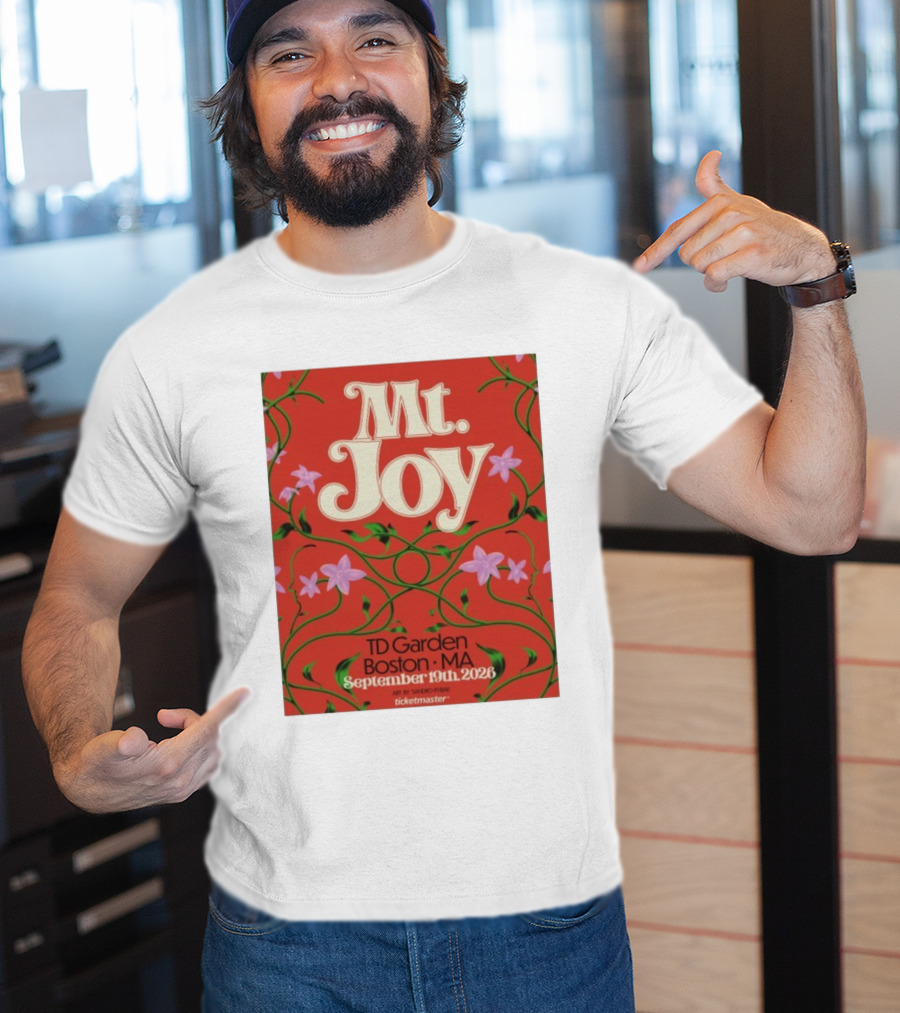 MT. Joy September 19 2026 TD Garden Boston MA Floral Art Sandro Rybak Ticketmaster T-Shirt