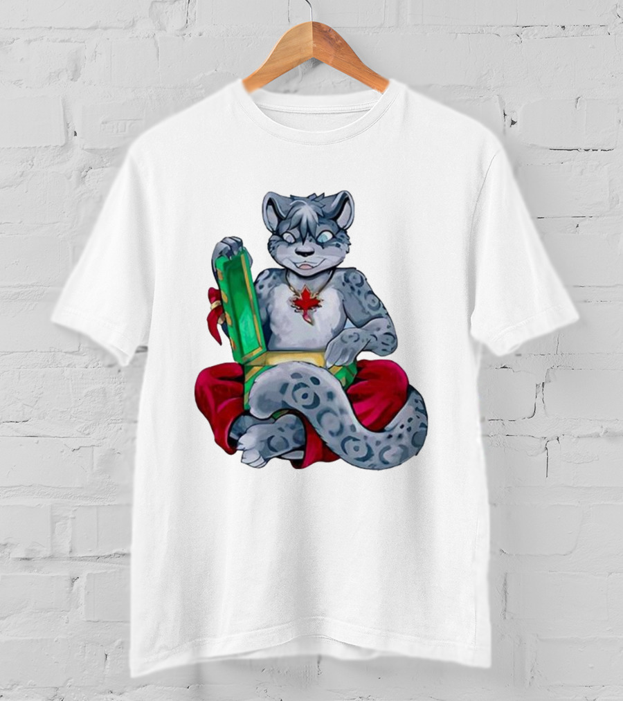 Canadian Christmas Furry Snow Leopard Holiday Fun T-Shirt