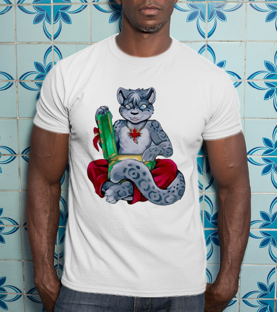 Canadian Christmas Furry Snow Leopard Holiday Fun T-Shirt