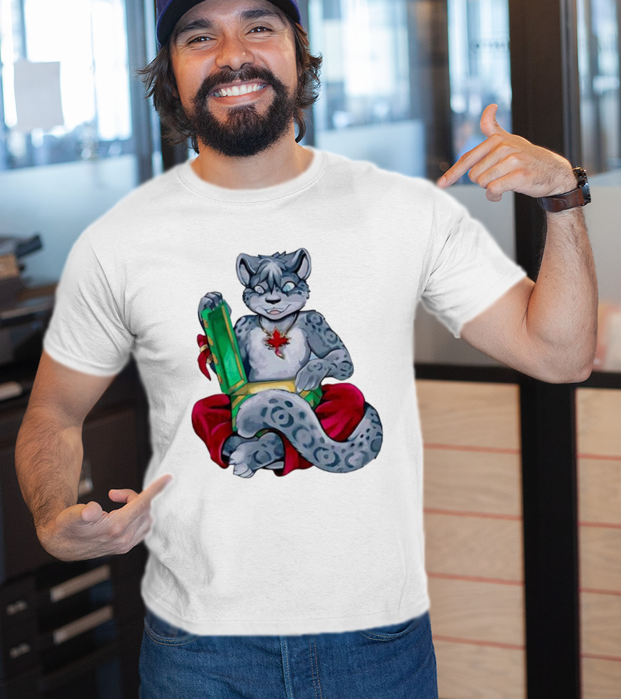 Canadian Christmas Furry Snow Leopard Holiday Fun T-Shirt