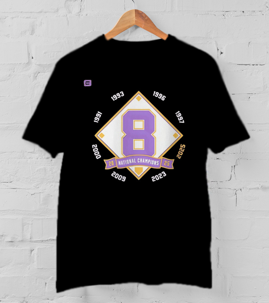 LSU Tigers National Champions 2025 8 Prestigious Wins 1991-2023 T-Shirt