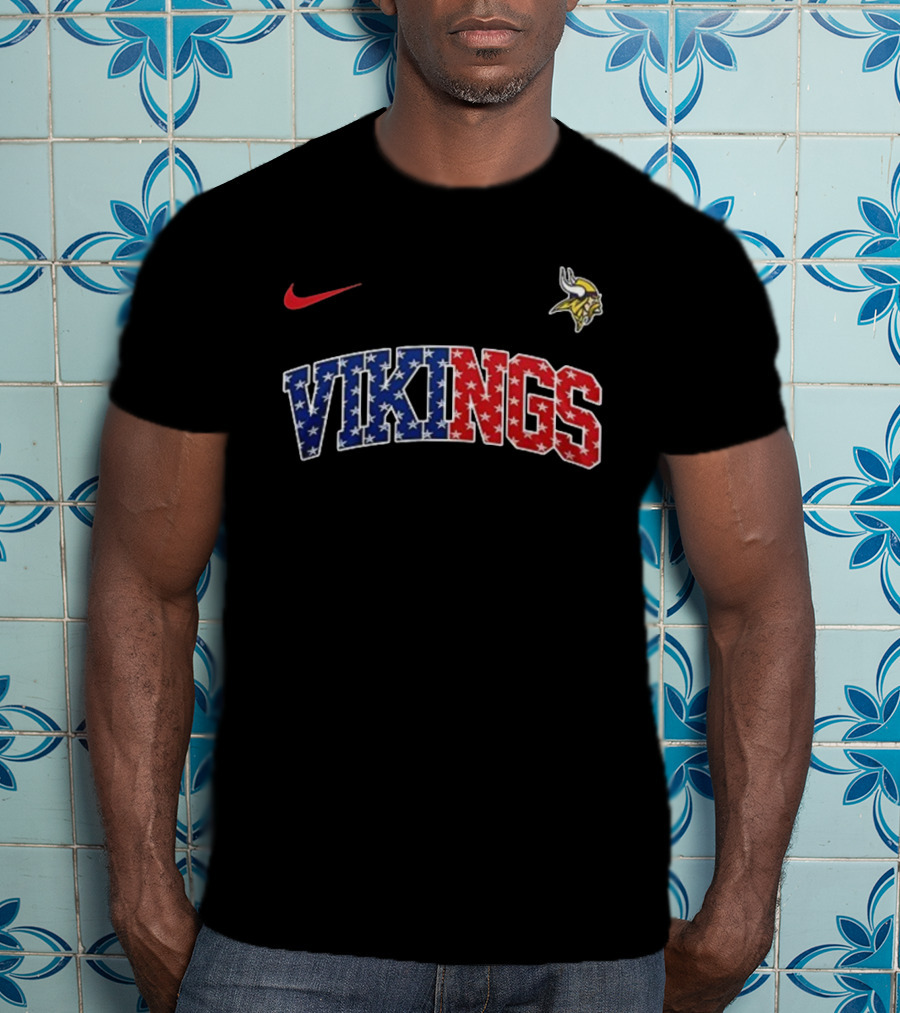 Nike Minnesota Vikings VIKINGS Never Forget January 6th 2021 Stars And Stripes T-Shirt