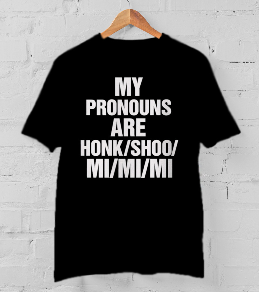My Pronouns Are Honk Shoo Mi Mi Mi Sleep Sounds Humor T-Shirt