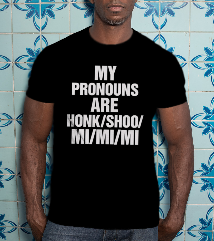 My Pronouns Are Honk Shoo Mi Mi Mi Sleep Sounds Humor T-Shirt