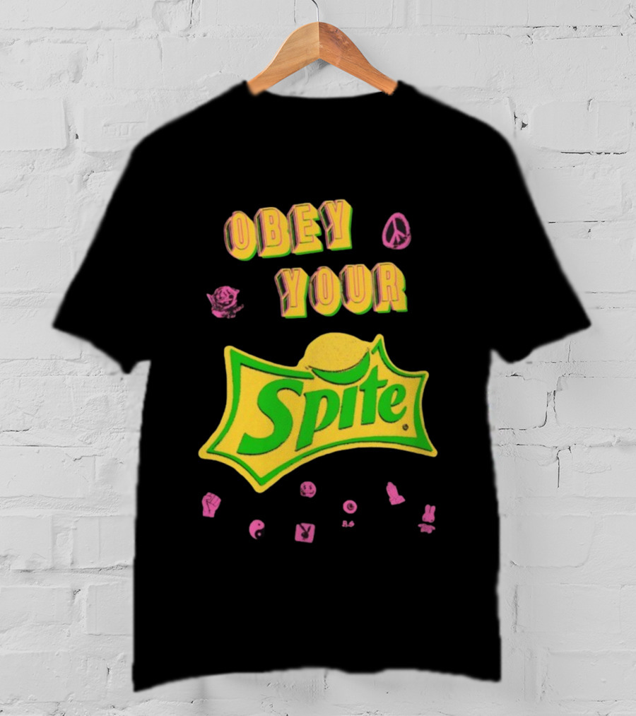 Obey Your Sprite Retro Peace Flower Symbols T-Shirt