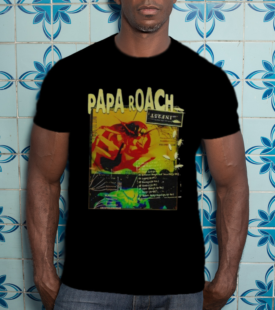 Papa Roach Infest 25 Commemorative Scraps Collage T-Shirt