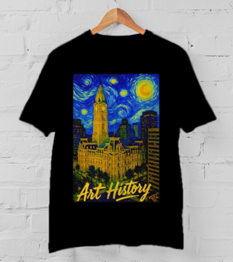 Art History Starry Van Gogh City Hall Night Scene T-Shirt