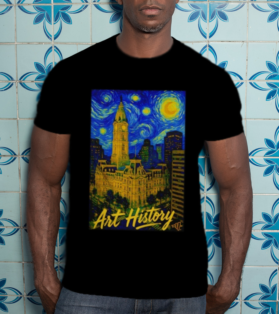 Art History Starry Van Gogh City Hall Night Scene T-Shirt