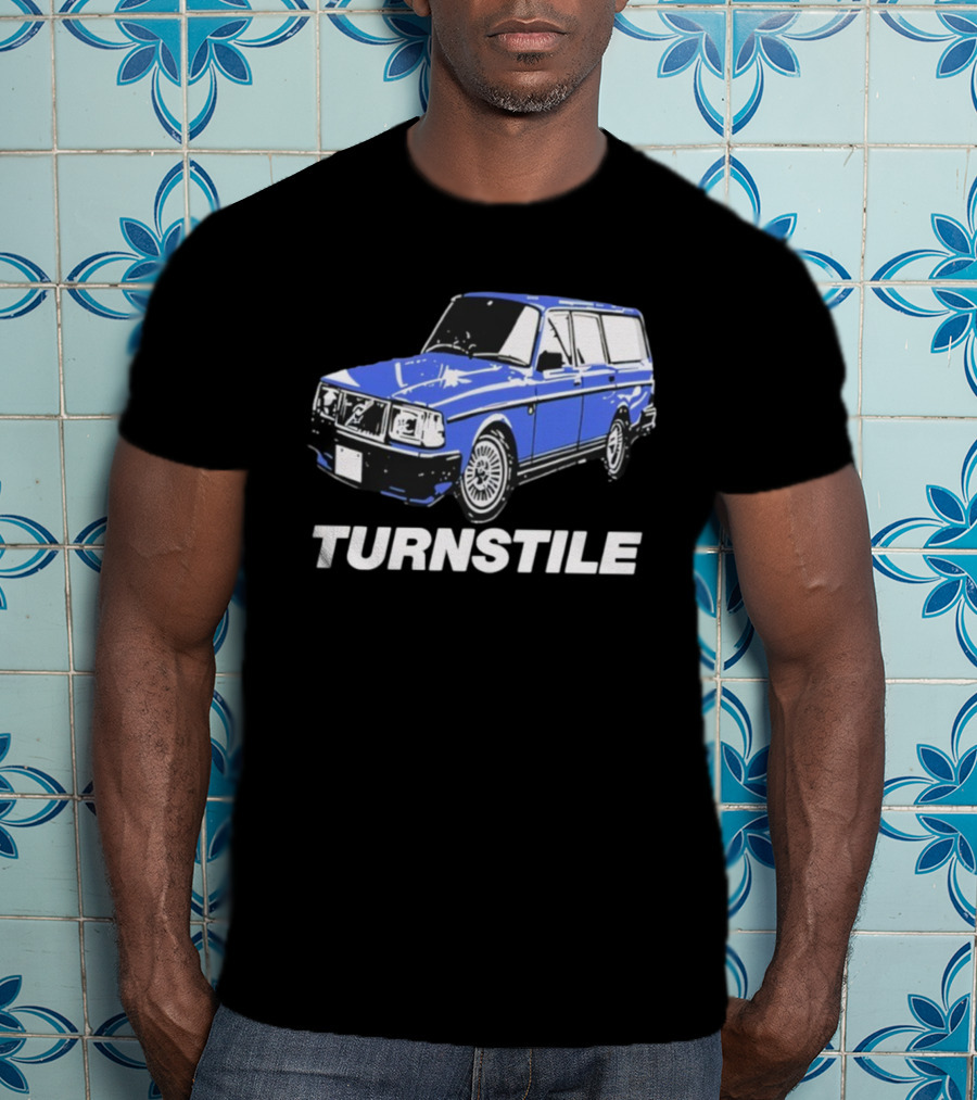 Turnstile Volvo Car Blue Illustration T-Shirt