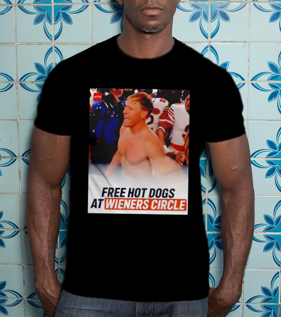 Ben Johnson Chicago Bears Celebration Free Hot Dogs At Wieners Circle T-Shirt