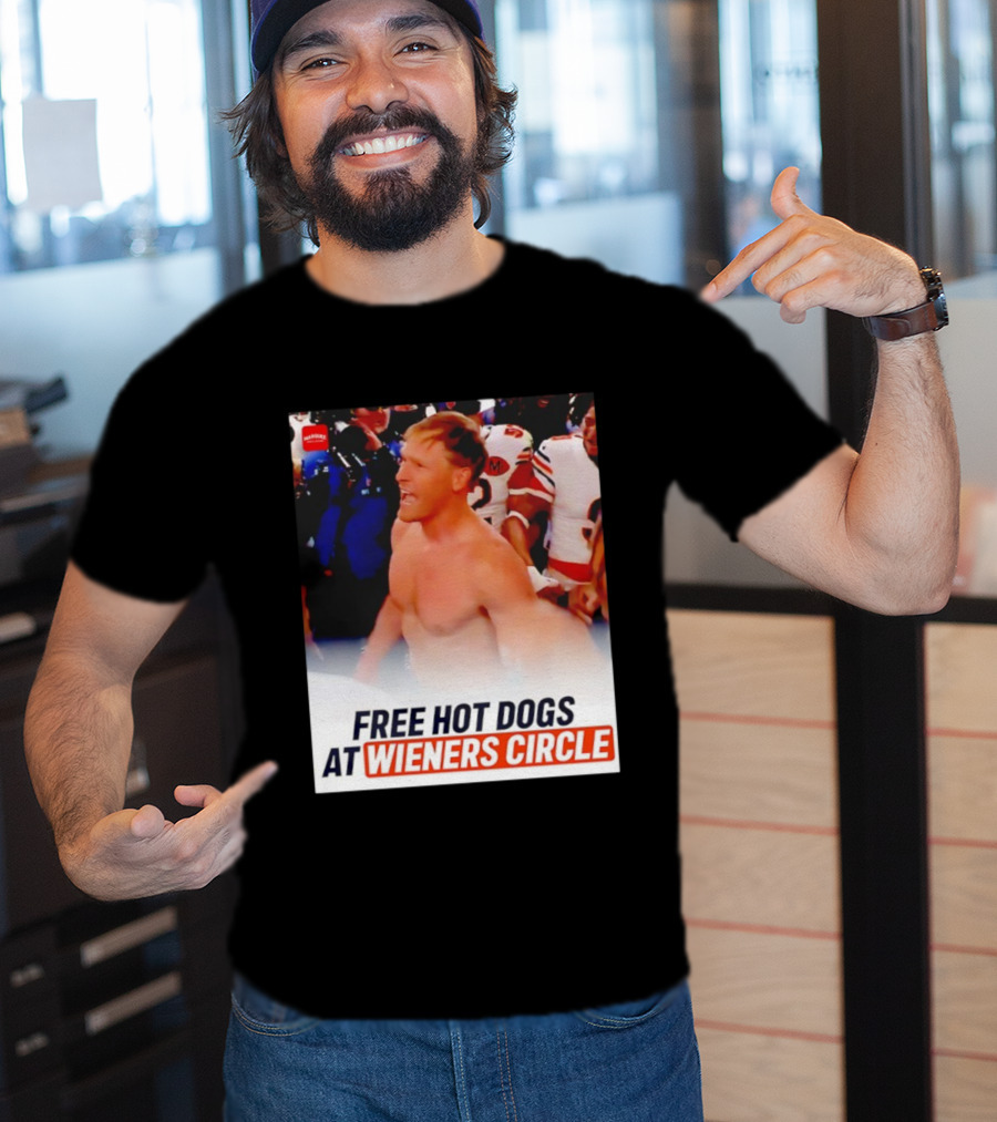 Ben Johnson Chicago Bears Celebration Free Hot Dogs At Wieners Circle T-Shirt