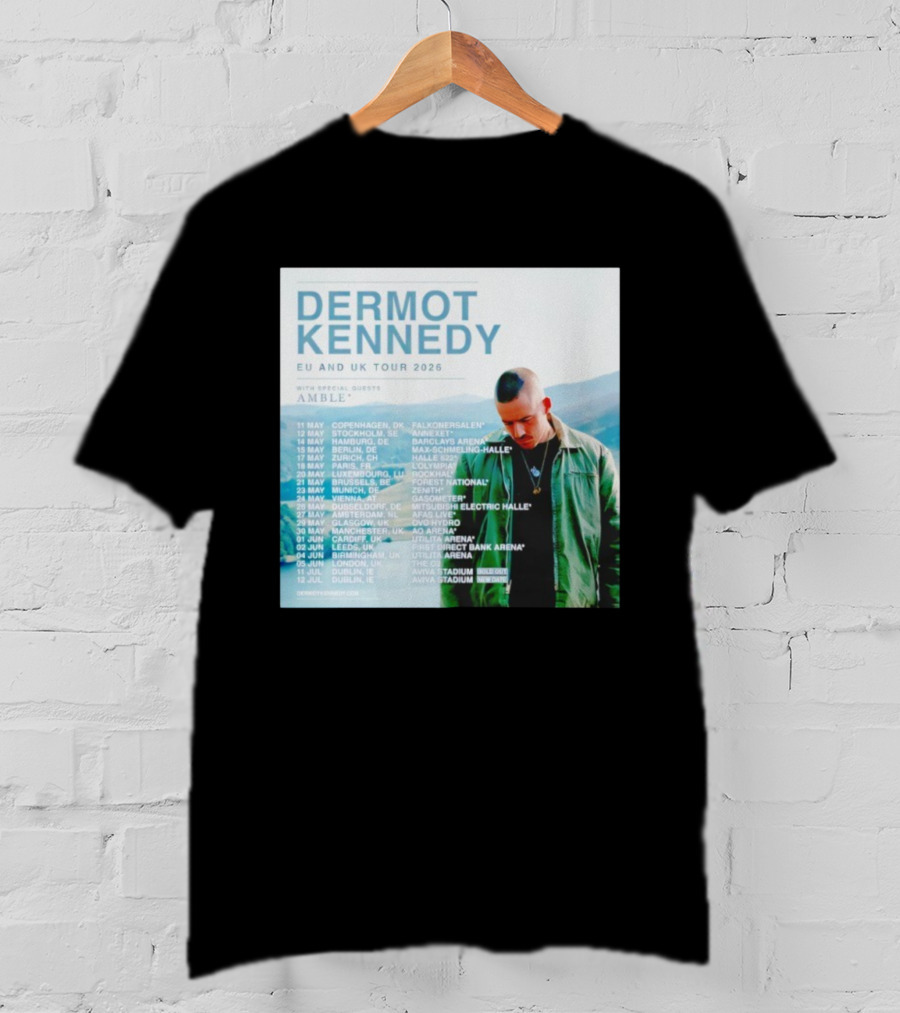 Dermot Kennedy EU And UK Tour 2026 With Special Guests Amble Concert Dates And Locations T-Shirt