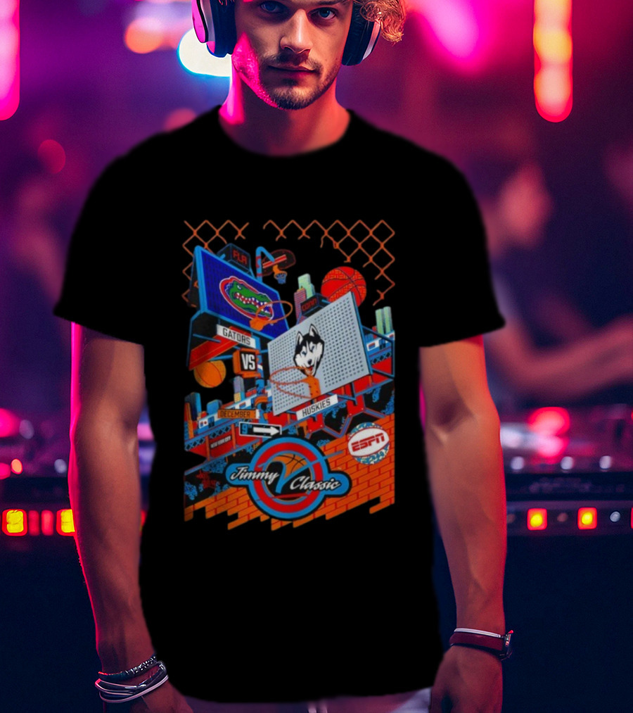 Florida Gators Vs UConn Huskies Jimmy V Classic December 9 ESPN Basketball Event T-Shirt