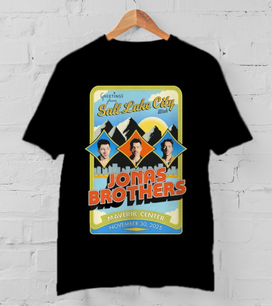 Greetings From Salt Lake City Utah Jonas Brothers Maverik Center November 30 2025 T-Shirt