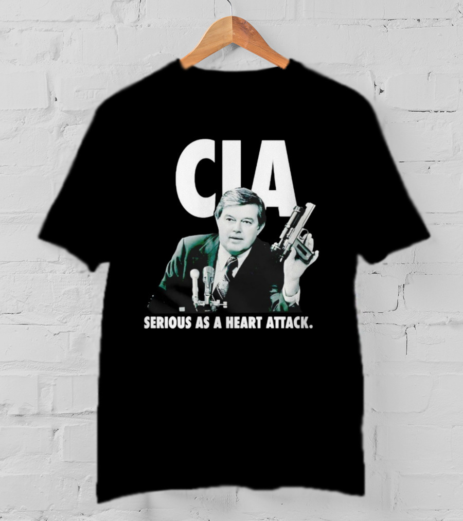 CIA Serious As A Heart Attack Gun Microphone T-Shirt