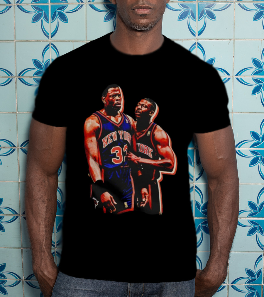 New York Knicks John Starks Patrick Ewing Basketball Team 32 Jersey T-Shirt