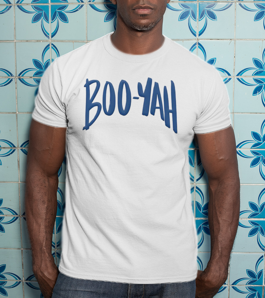 Boo-Yah Bold Blue Lettering T-Shirt