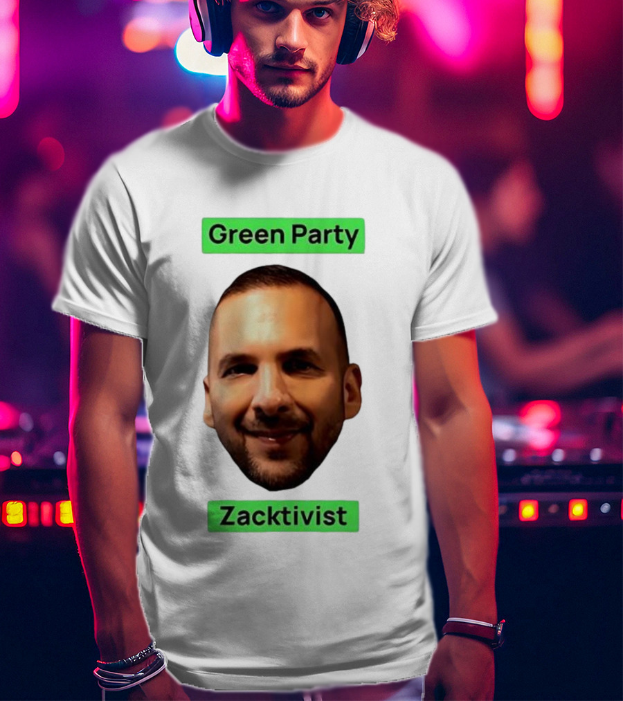 Green Party Zacktivist Face Graphic T-Shirt
