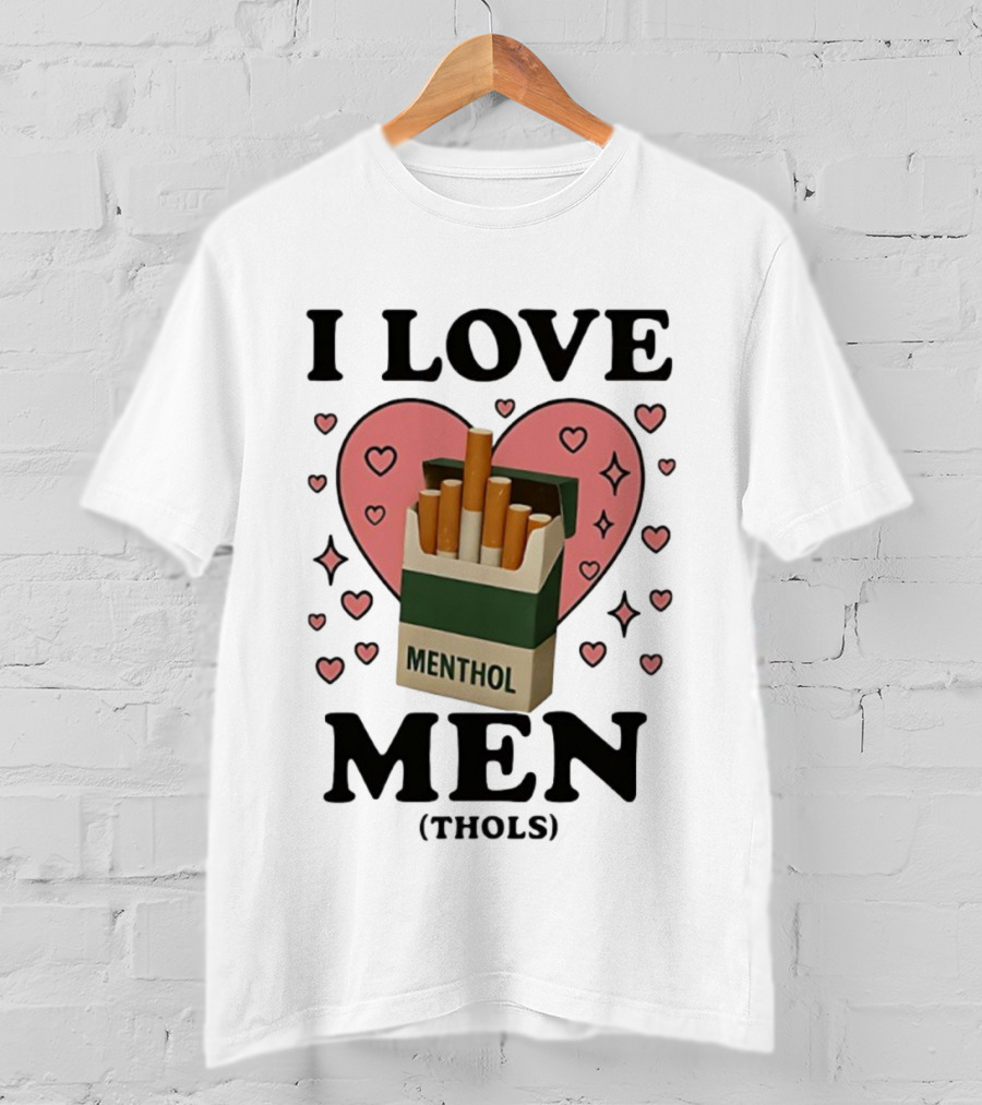 I Love Menthol Cigarettes Heart Design T-Shirt