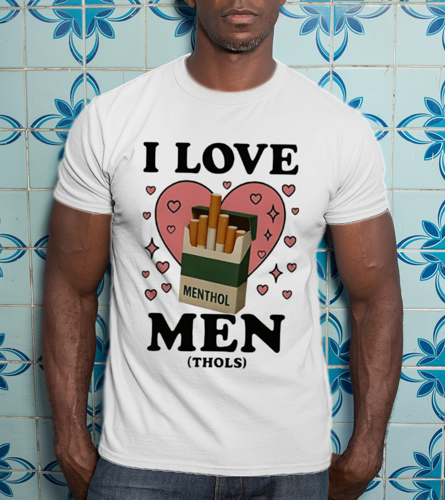 I Love Menthol Cigarettes Heart Design T-Shirt