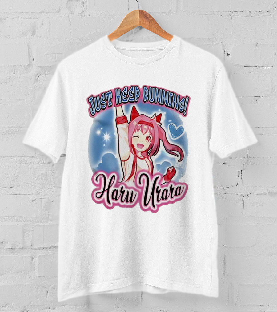 Just Keep Running Haru Urara Anime Winking Character With Heart And Stars T-Shirt