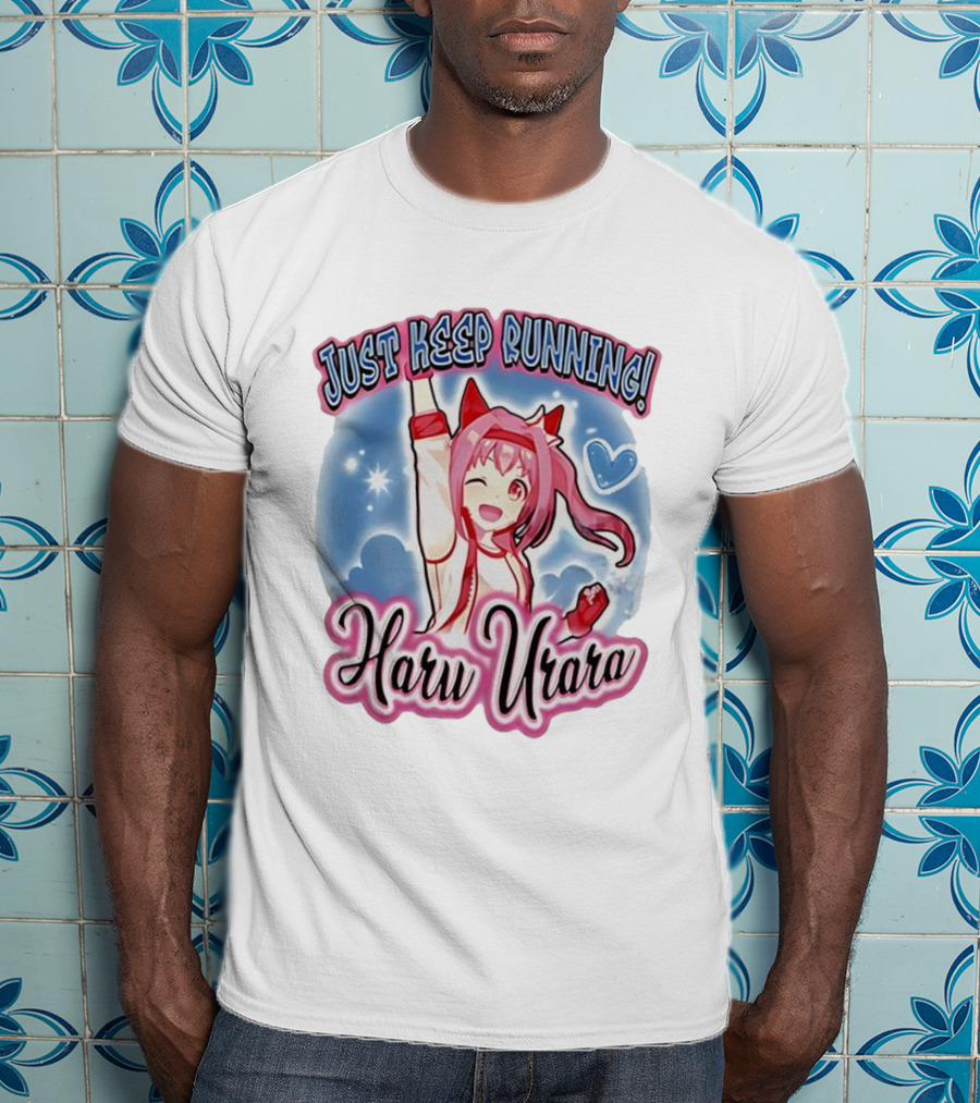 Just Keep Running Haru Urara Anime Winking Character With Heart And Stars T-Shirt
