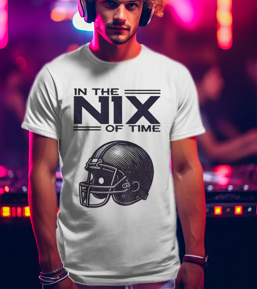 In The Nix Of Time Bo Nix Denver Broncos Football Helmet T-Shirt
