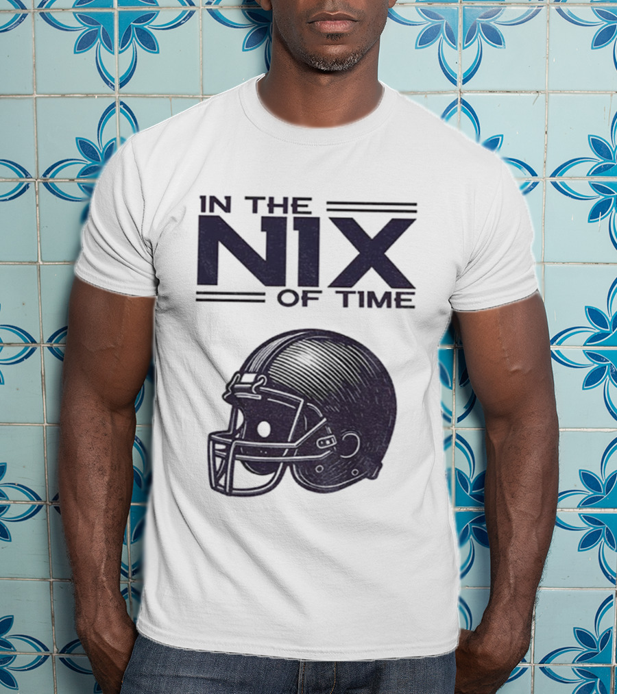 In The Nix Of Time Bo Nix Denver Broncos Football Helmet T-Shirt