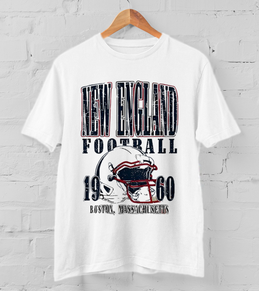 New England Football 1960 Boston Massachusetts Helmet T-Shirt